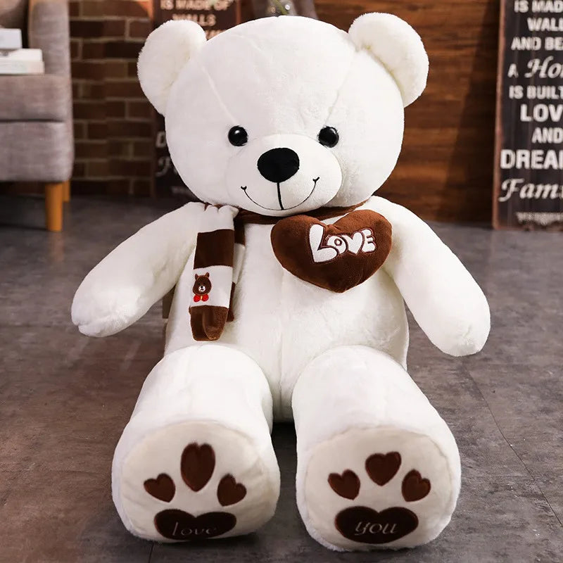 Ours en Peluche avec Écharpe – Jouet Doux pour Enfants, Bébés & Cadeaux