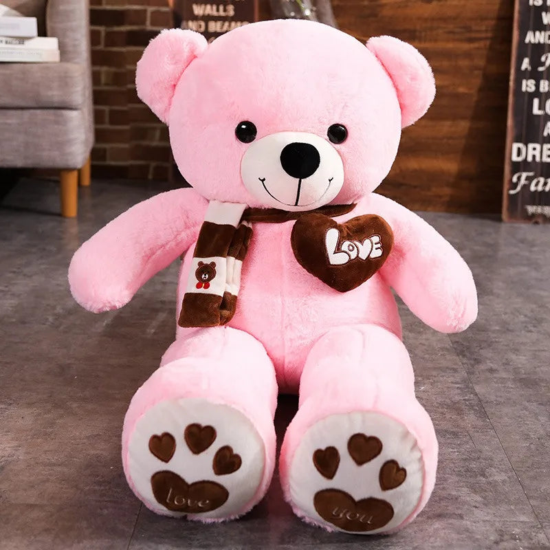 Ours en Peluche avec Écharpe – Jouet Doux pour Enfants, Bébés & Cadeaux