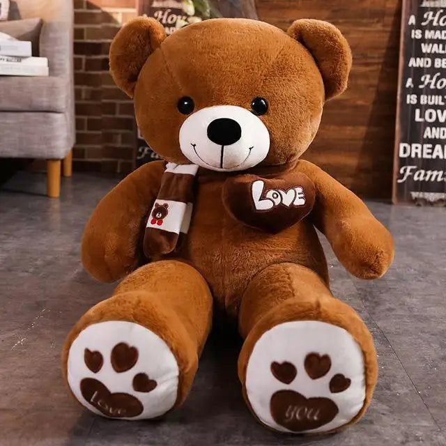 Ours en Peluche avec Écharpe – Jouet Doux pour Enfants, Bébés & Cadeaux
