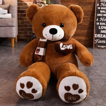 Ours en Peluche avec Écharpe – Jouet Doux pour Enfants, Bébés & Cadeaux
