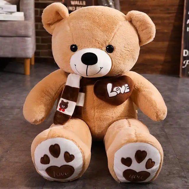 Ours en Peluche avec Écharpe – Jouet Doux pour Enfants, Bébés & Cadeaux