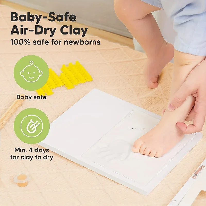 Cadre en Argile pour Empreintes de Mains et Pieds de Bébé – Kit Souvenir pour Garçons et Filles