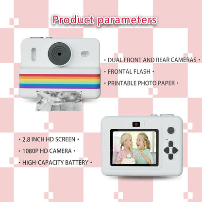 Appareil photo instantané pour enfants – Écran HD 2,8", impression thermique photo et vidéo