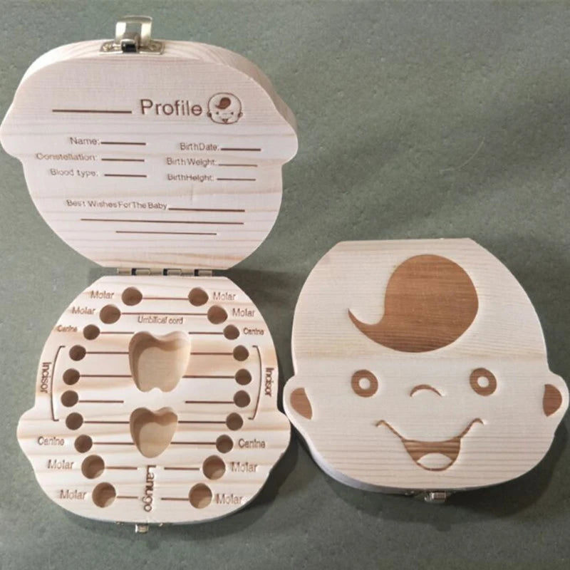 Boîte à Souvenirs en Bois pour Bébé – Rangement des Dents, Lanugo et Cordon Ombilical
