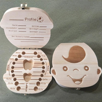 Boîte à Souvenirs en Bois pour Bébé – Rangement des Dents, Lanugo et Cordon Ombilical