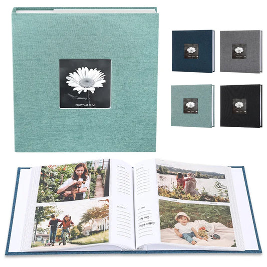 Album Photo en Lin 6 Pouces – Pages Intercalaires et Écriture Personnalisable