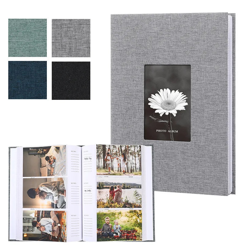 Album Photo en Lin 6 Pouces – Pages Intercalaires et Écriture Personnalisable