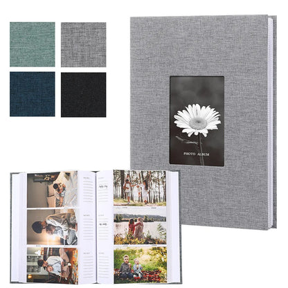 Album Photo en Lin 6 Pouces – Pages Intercalaires et Écriture Personnalisable