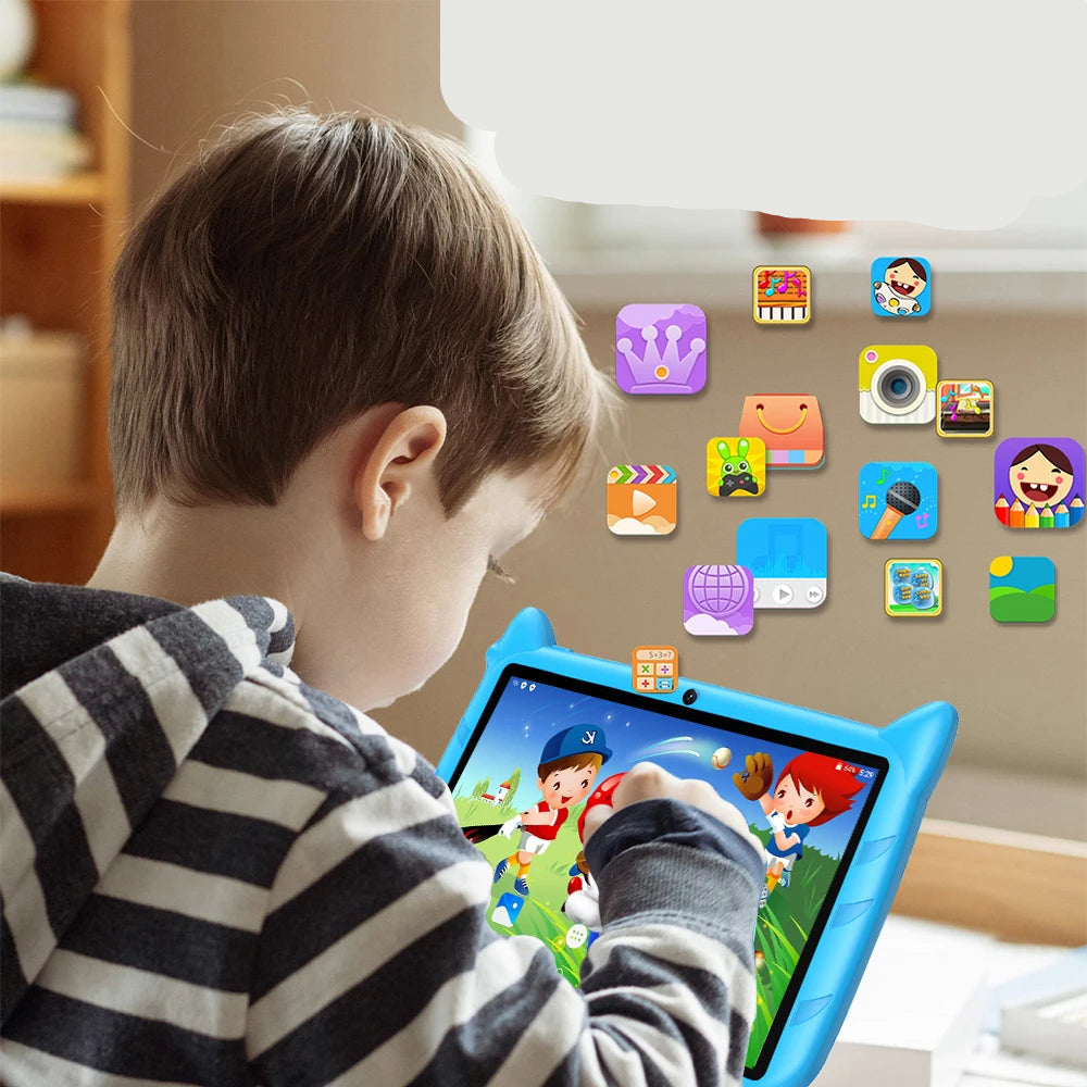 Tablette enfant BDF 7" Android 13 – 4 Go + 64 Go, double appareil photo, WiFi, contrôle parental