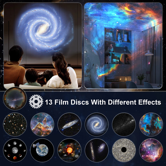 Projecteur d’Étoiles Galaxie avec Système Solaire & Lune – Veilleuse Planétarium pour Enfants