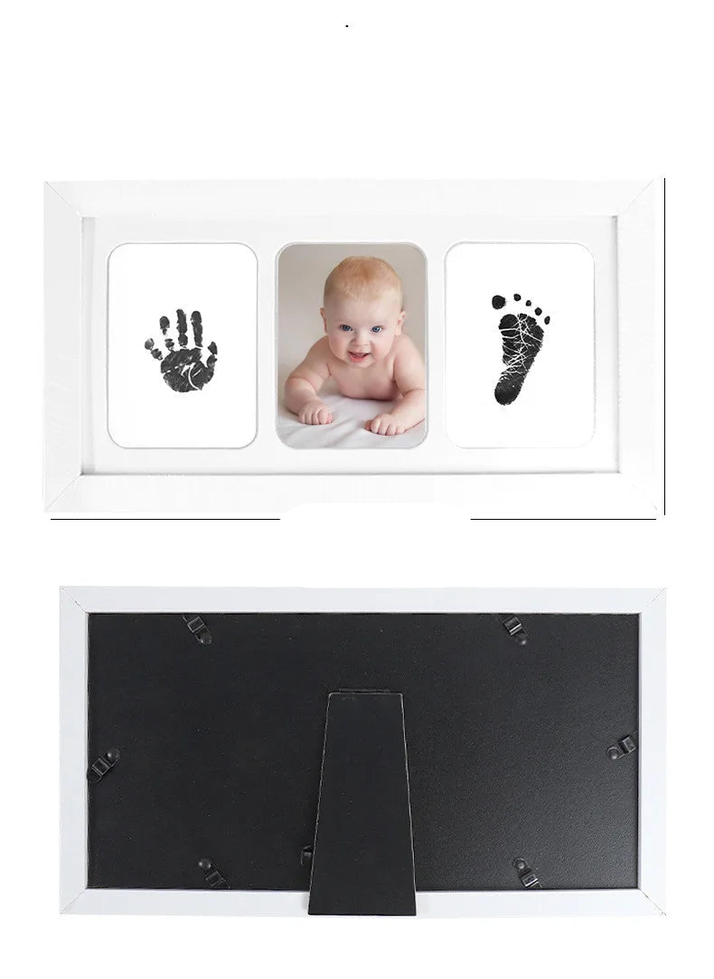 Kit Empreintes Mains et Pieds Bébé Nouveau-né – Tampon d’encre & Cadre photo souvenir