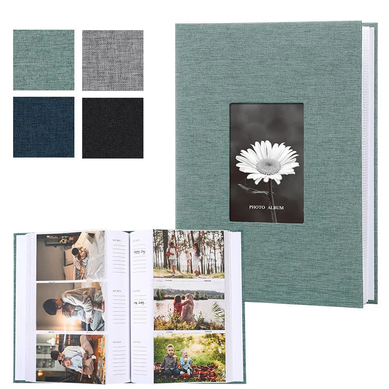 Album Photo en Lin 6 Pouces – Pages Intercalaires et Écriture Personnalisable