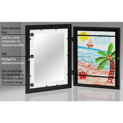 Cadre Magnétique pour Dessins d'Enfants – Ouverture Frontale pour Afficher Photos et Dessins