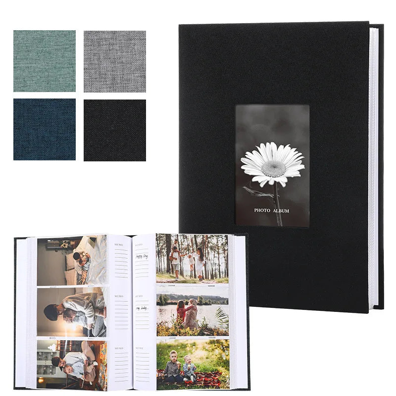 Album Photo en Lin 6 Pouces – Pages Intercalaires et Écriture Personnalisable