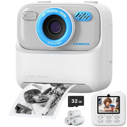 Appareil photo instantané pour enfants 1080P HD – Double objectif, selfie, 32 Go