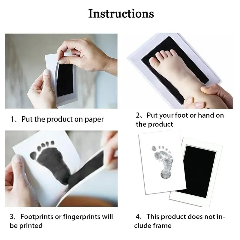 Lot de 2 Tampons sans Encre pour Empreintes de Mains et Pieds Bébé & Animal – Sûr et Non Toxique