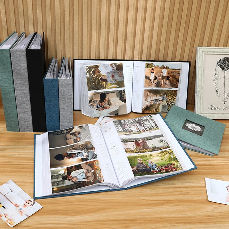 Album Photo en Lin 6 Pouces – Pages Intercalaires et Écriture Personnalisable