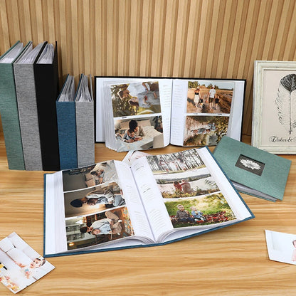 Album Photo en Lin 6 Pouces – Pages Intercalaires et Écriture Personnalisable