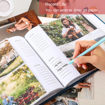 Album Photo en Lin 6 Pouces – Pages Intercalaires et Écriture Personnalisable