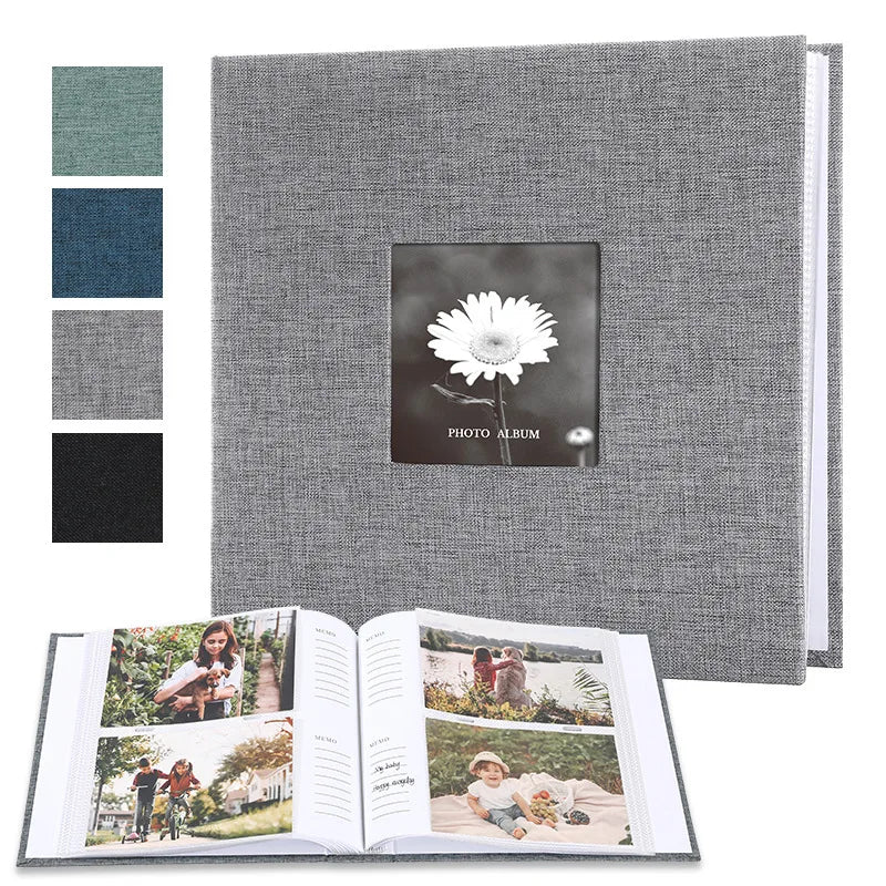 Album Photo en Lin 6 Pouces – Pages Intercalaires et Écriture Personnalisable