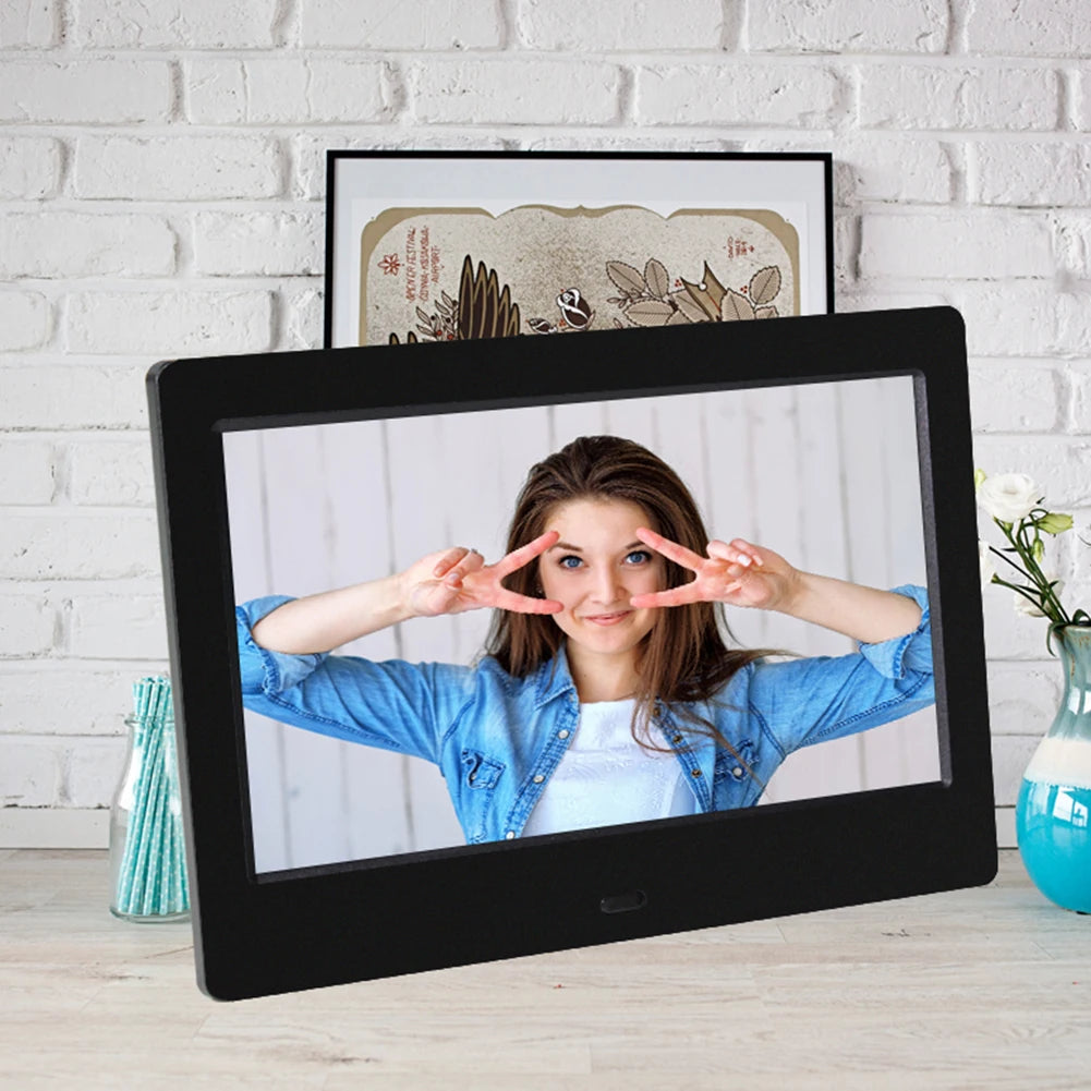 Cadre photo numérique LED HD 7 pouces avec télécommande