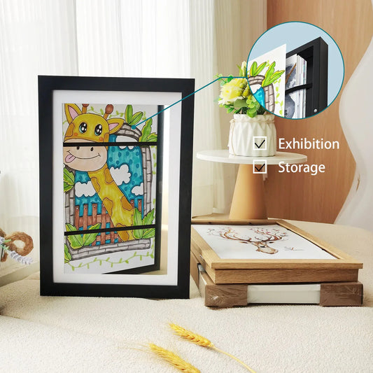 Cadre Magnétique pour Dessins d'Enfants – Ouverture Frontale pour Afficher Photos et Dessins