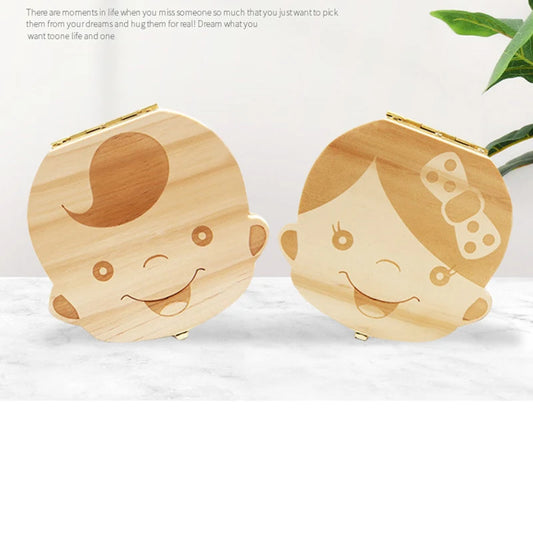 Boîte à Souvenirs en Bois pour Bébé – Rangement des Dents, Lanugo et Cordon Ombilical