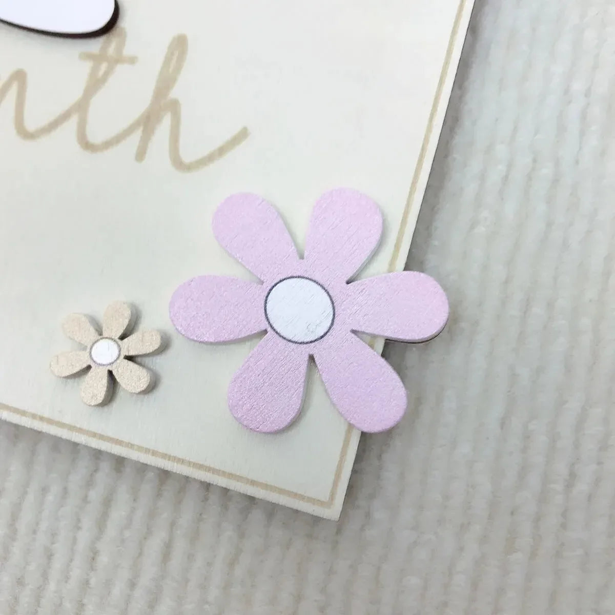 Cartes Étapes Mensuelles en Bois pour Bébé – Accessoires Photo Floraux Recto-Verso