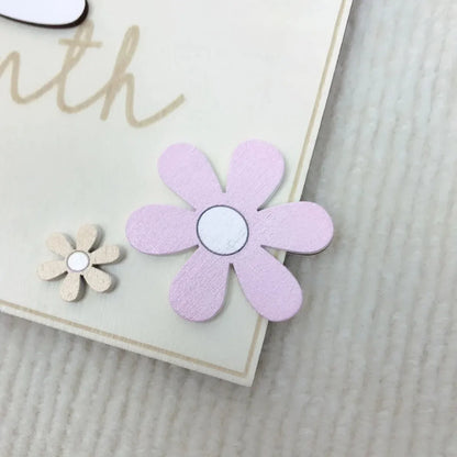 Cartes Étapes Mensuelles en Bois pour Bébé – Accessoires Photo Floraux Recto-Verso