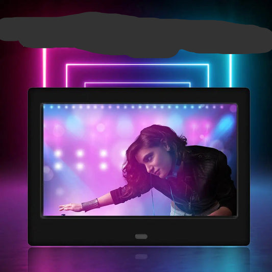 Cadre photo numérique LED HD 7 pouces avec télécommande