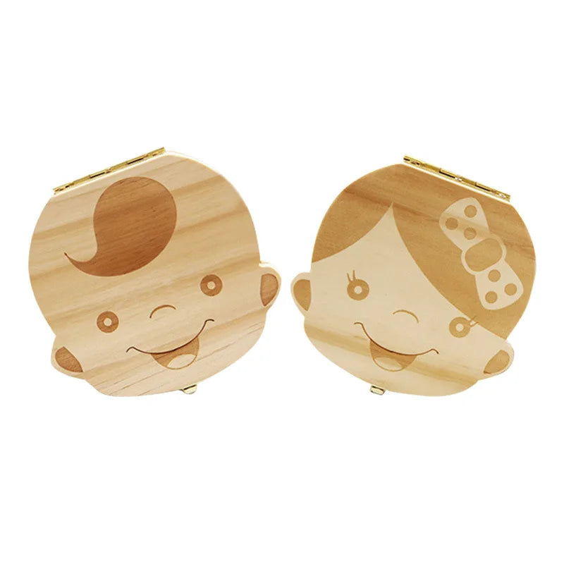 Boîte à Souvenirs en Bois pour Bébé – Rangement des Dents, Lanugo et Cordon Ombilical