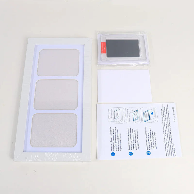 Kit Empreintes Mains et Pieds Bébé Nouveau-né – Tampon d’encre & Cadre photo souvenir