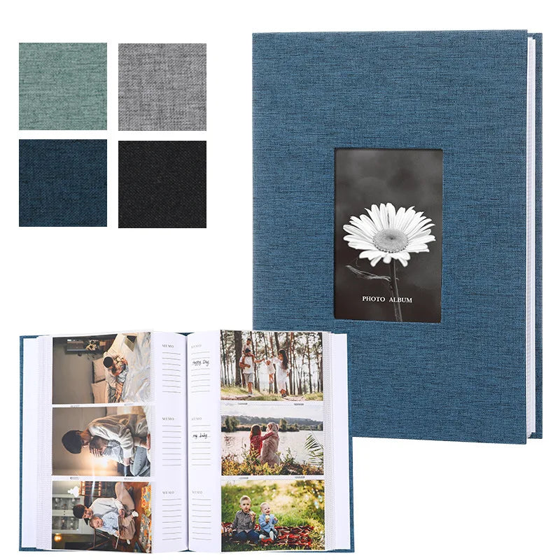 Album Photo en Lin 6 Pouces – Pages Intercalaires et Écriture Personnalisable