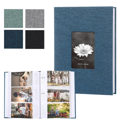 Album Photo en Lin 6 Pouces – Pages Intercalaires et Écriture Personnalisable